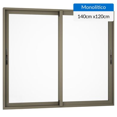 Ventana aluminio 140x120 cm monoltico titanio corredera