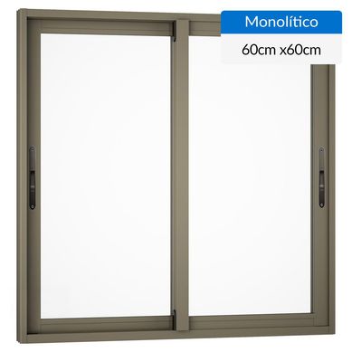 Ventana aluminio 60x60 cm monoltico titanio corredera
