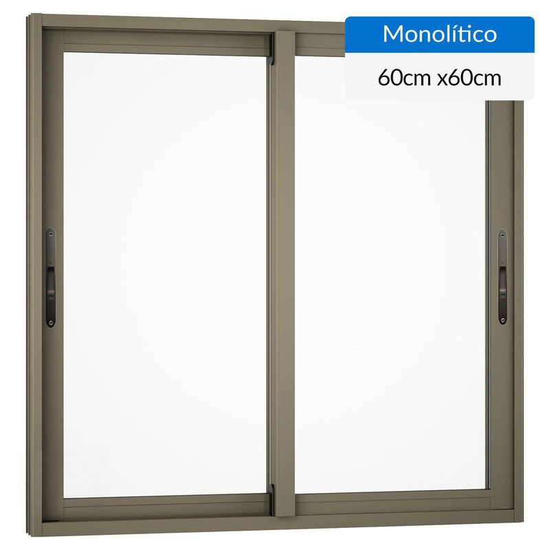 WINTEC - Ventana aluminio 60x60 cm monolítico titanio corredera