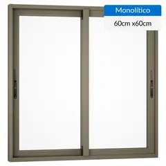 WINTEC - Ventana aluminio 60x60 cm monolítico titanio corredera