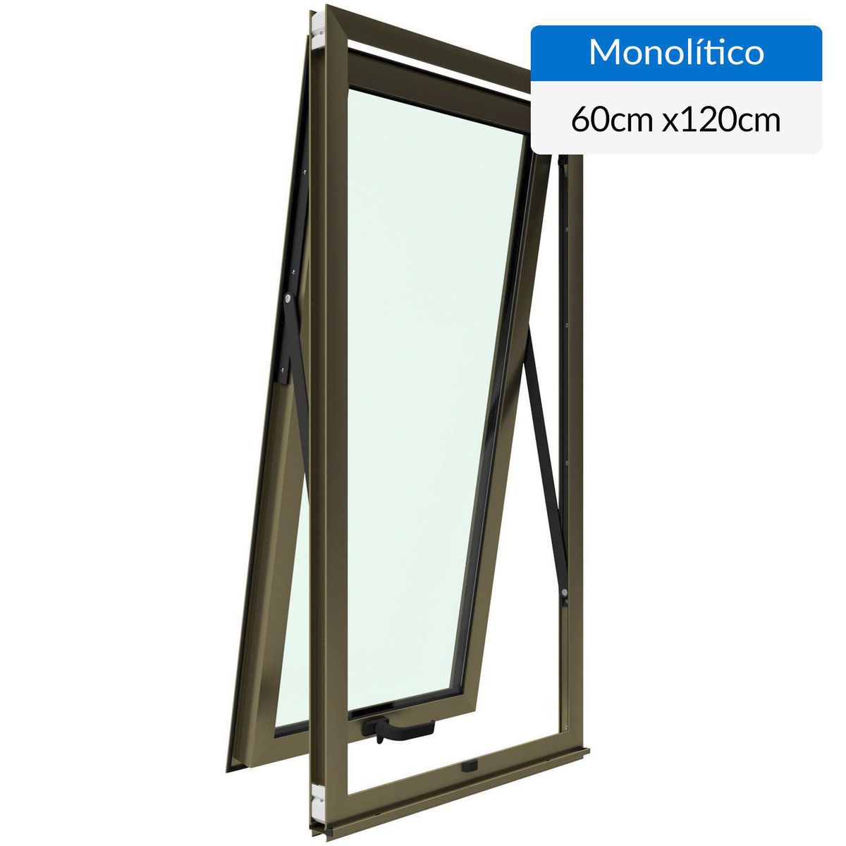 Ventana aluminio 60x120 cm monolítico titanio proyectante, marca WINTEC - Foto Principal