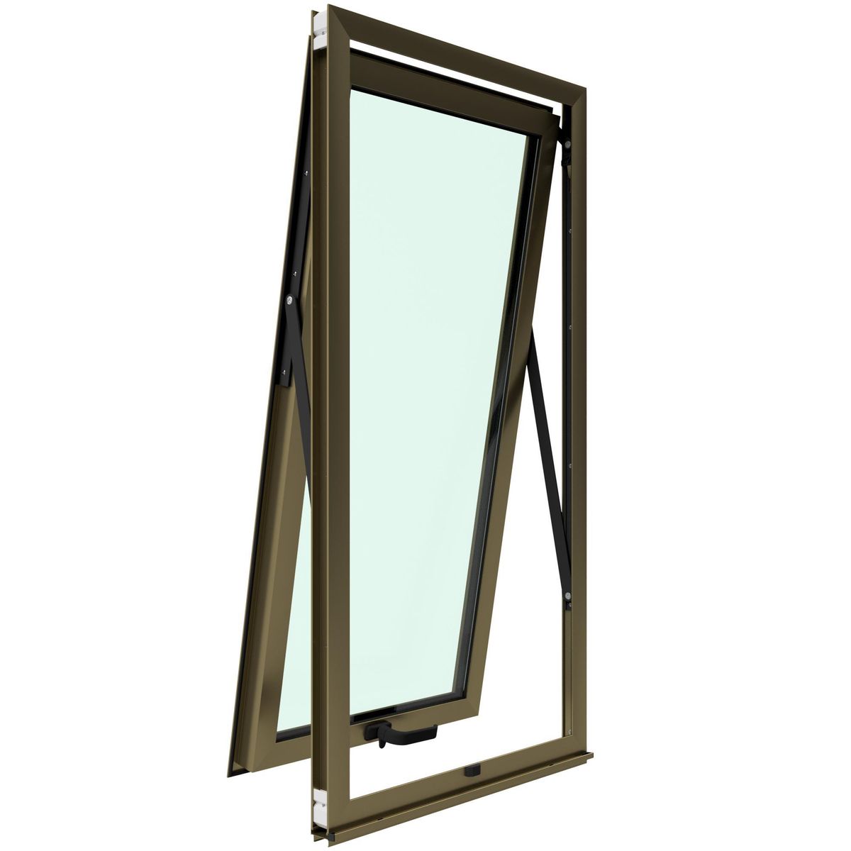 WINTEC - Ventana aluminio 60x120 cm monolítico titanio proyectante