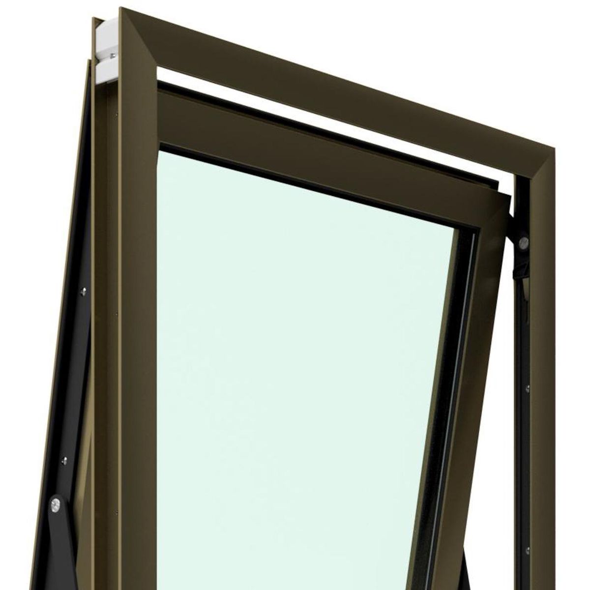 Ventana aluminio 60x120 cm monolítico titanio proyectante, marca WINTEC - Foto 2