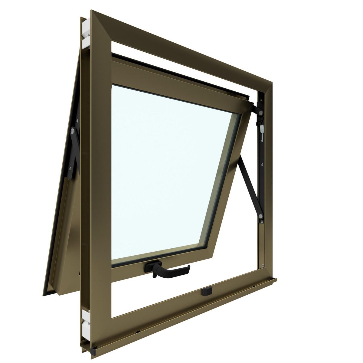 WINTEC - Ventana aluminio 60x60 cm monolítico titanio proyectante