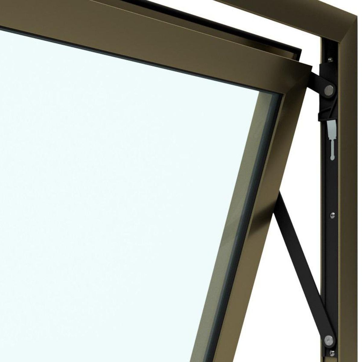 WINTEC - Ventana aluminio 60x60 cm monolítico titanio proyectante