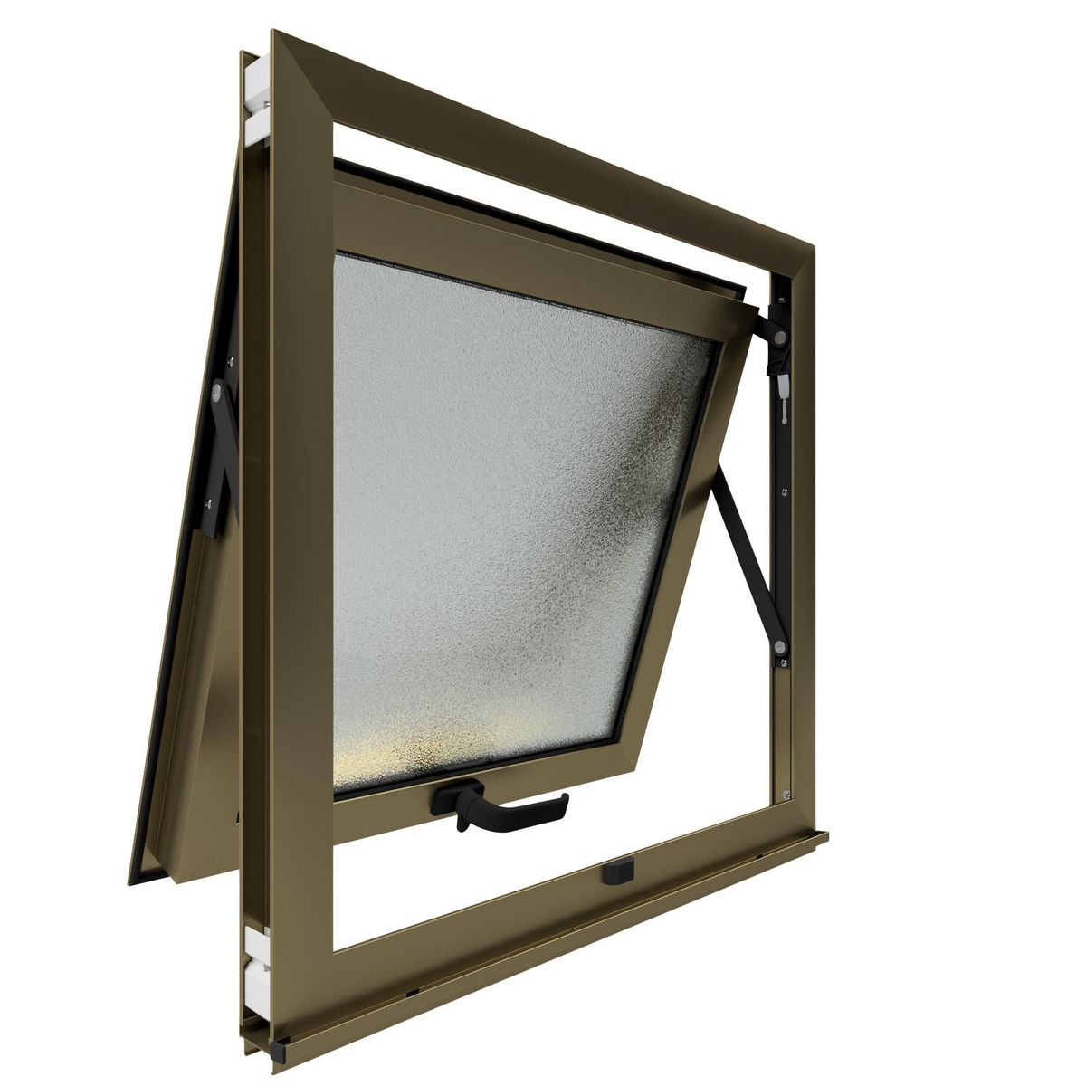 WINTEC - Ventana aluminio 60x60 cm monolítico titanio proyectante