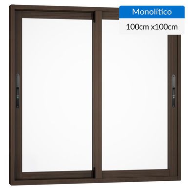 Ventana aluminio 100x100 cm monoltico madera corredera