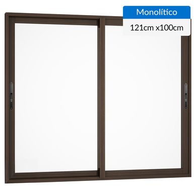 Ventana aluminio 121x100 cm monoltico madera corredera