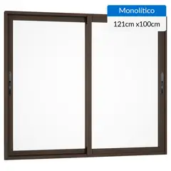 WINTEC - Ventana aluminio 121x100 cm monolítico madera corredera