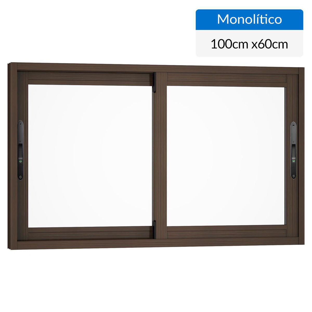 WINTEC - Ventana aluminio 100x60 cm monolítico madera corredera