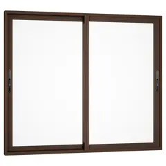 WINTEC - Ventana aluminio 140x120 cm monolítico madera corredera