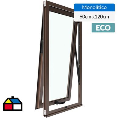 Ventana aluminio 60x120 cm monoltico madera proyectante