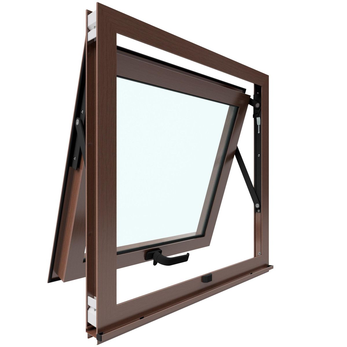 WINTEC - Ventana aluminio 60x60 cm monolítico madera proyectante