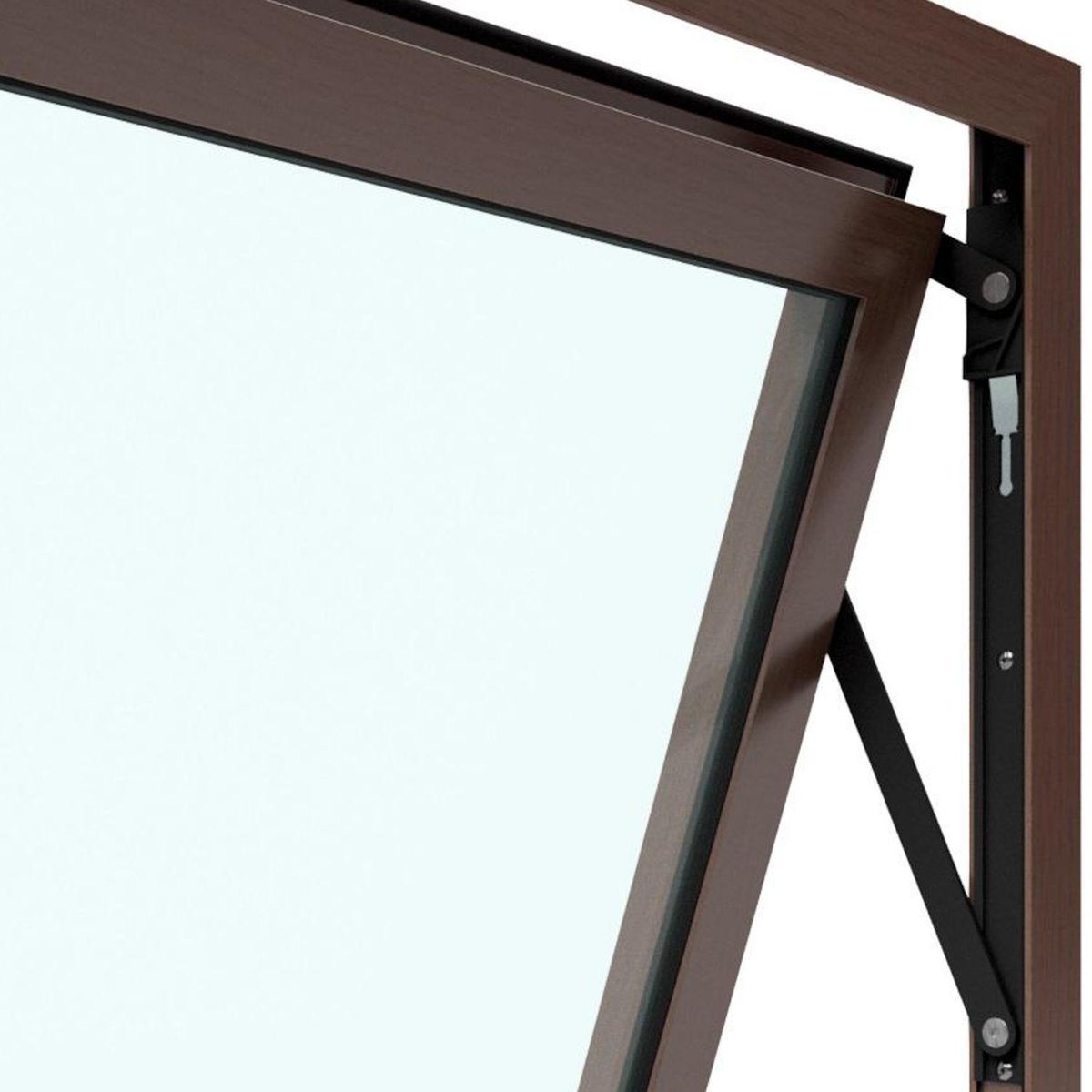 WINTEC - Ventana aluminio 60x60 cm monolítico madera proyectante