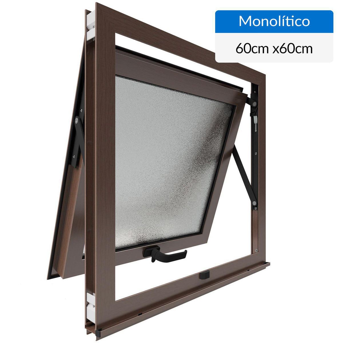 WINTEC - Ventana aluminio 60x60 cm monolítico madera proyectante