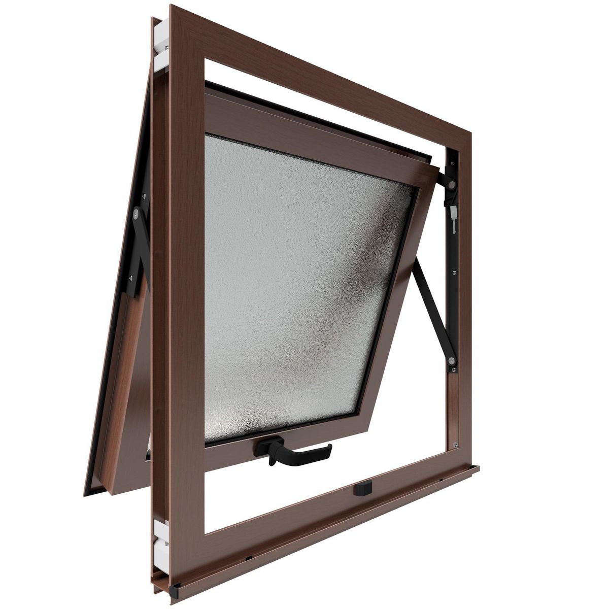 WINTEC - Ventana aluminio 60x60 cm monolítico madera proyectante