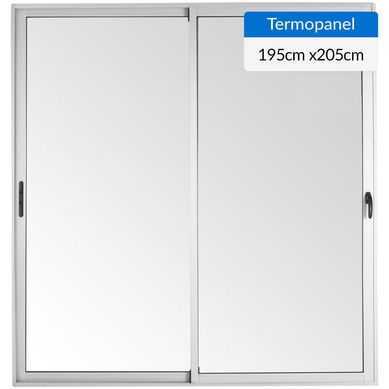 Ventana termopanel aluminio 195x205 cm mate corredera