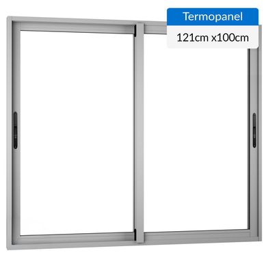 Ventana termopanel aluminio 121x100 cm mate corredera