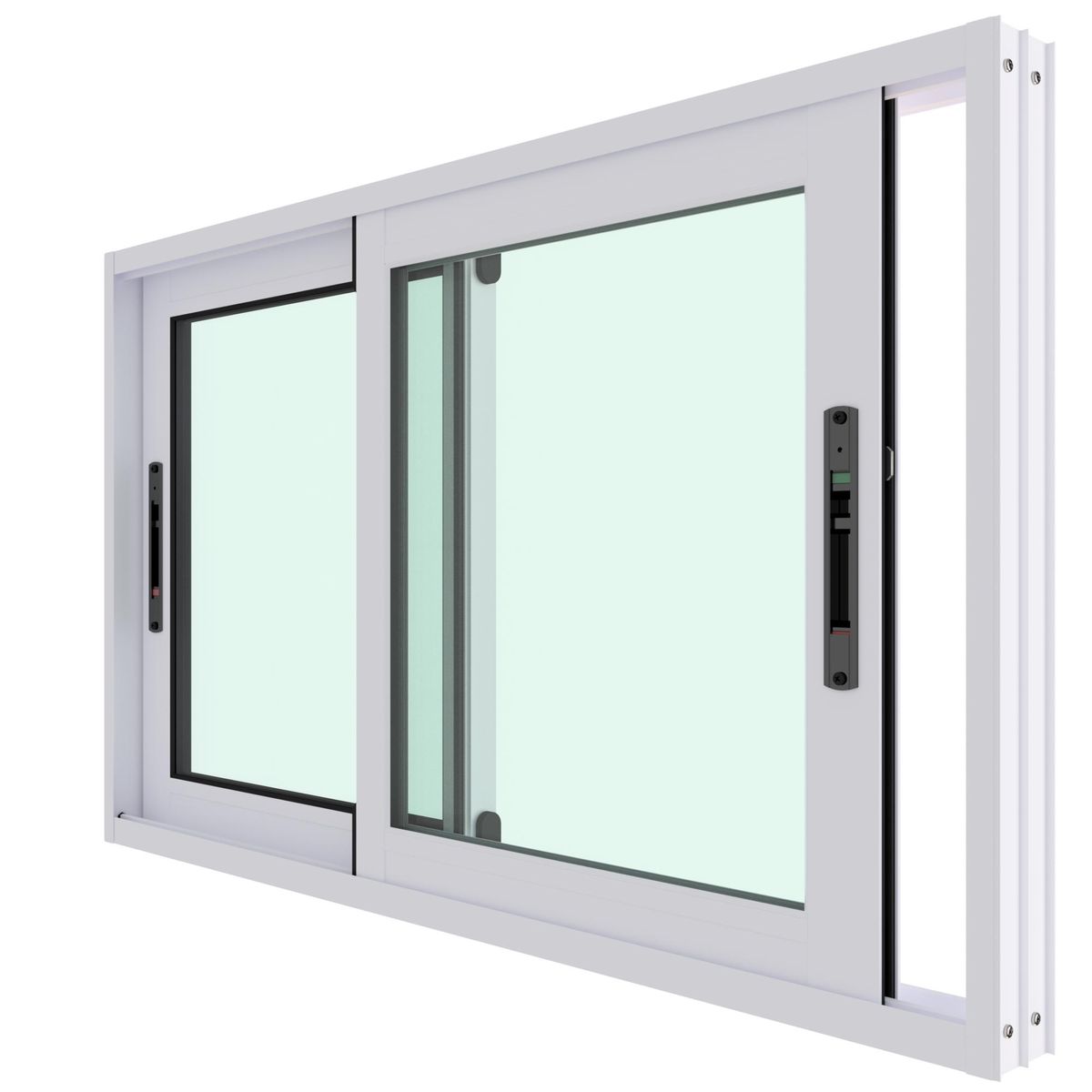 WINTEC - Ventana termopanel aluminio 100x60 cm blanco corredera