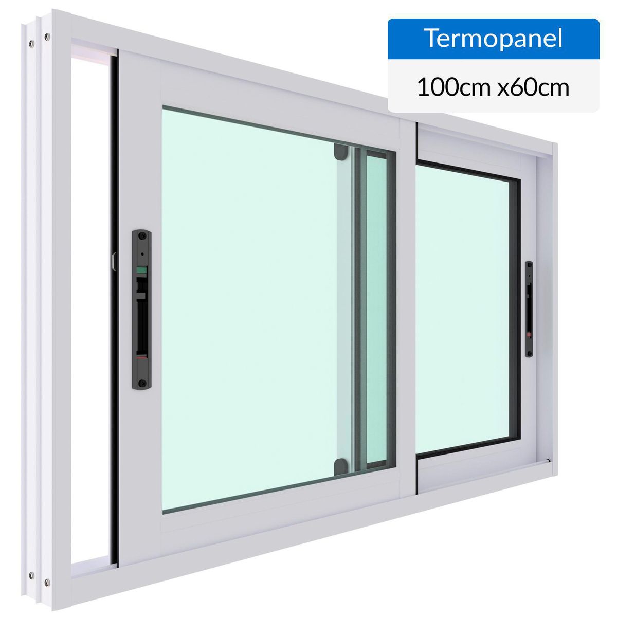 WINTEC - Ventana termopanel aluminio 100x60 cm blanco corredera