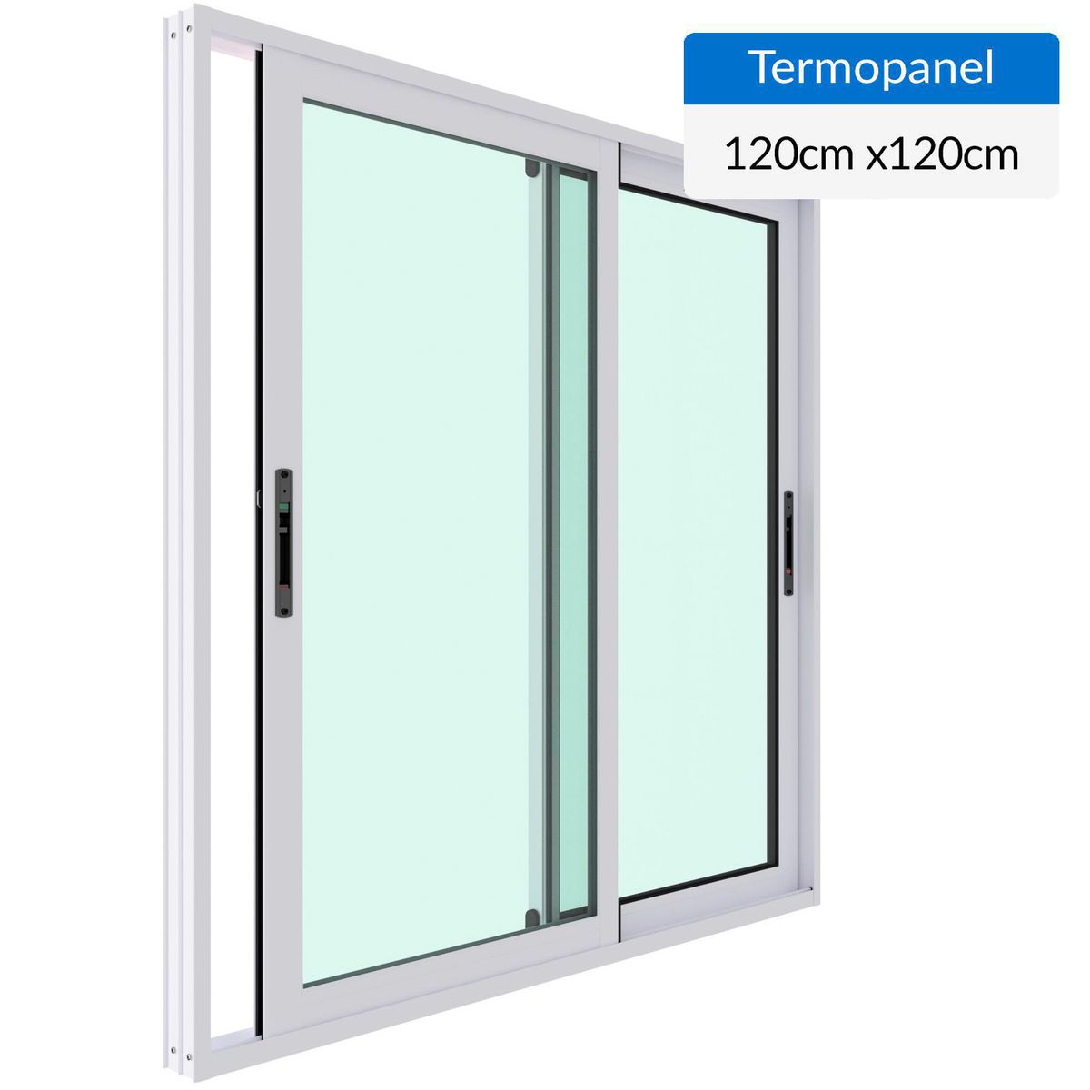 WINTEC - Ventana termopanel aluminio 120x120 cm blanco corredera