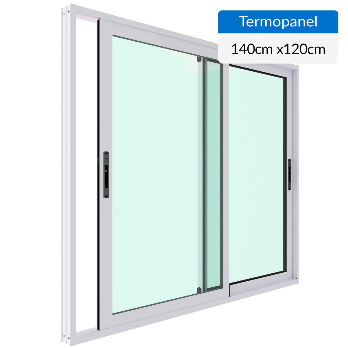 WINTEC - Ventana termopanel aluminio 140x120 cm blanco corredera