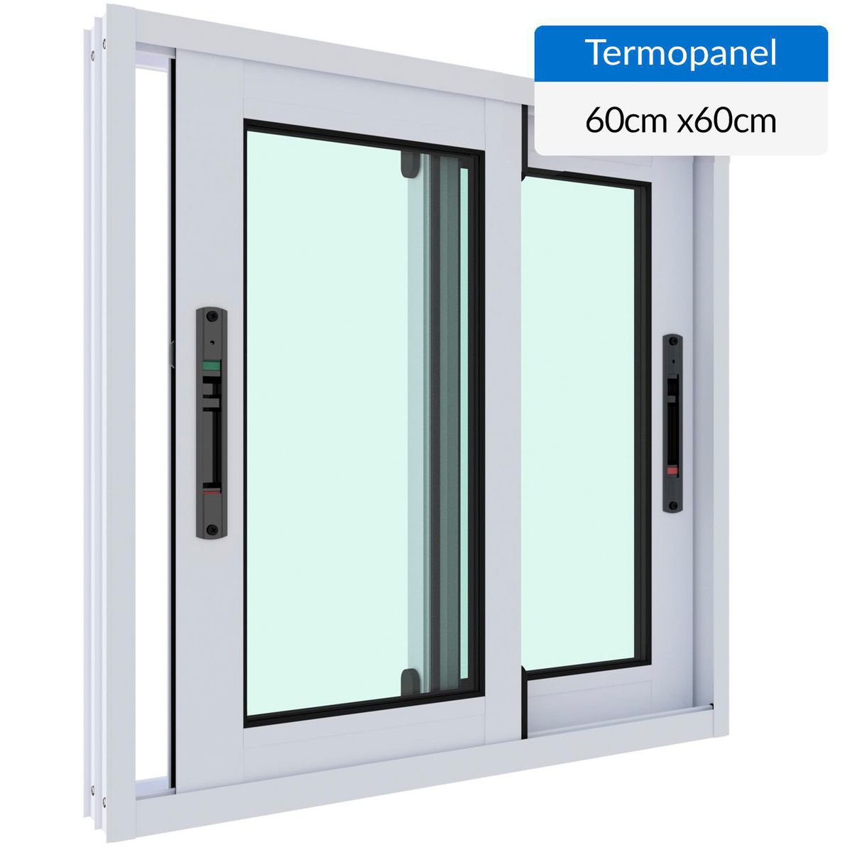 WINTEC - Ventana termopanel aluminio 60x60 cm blanco corredera