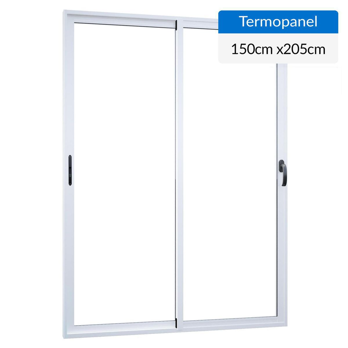 WINTEC - Ventanal termopanel aluminio 150x205 cm blanco corredera