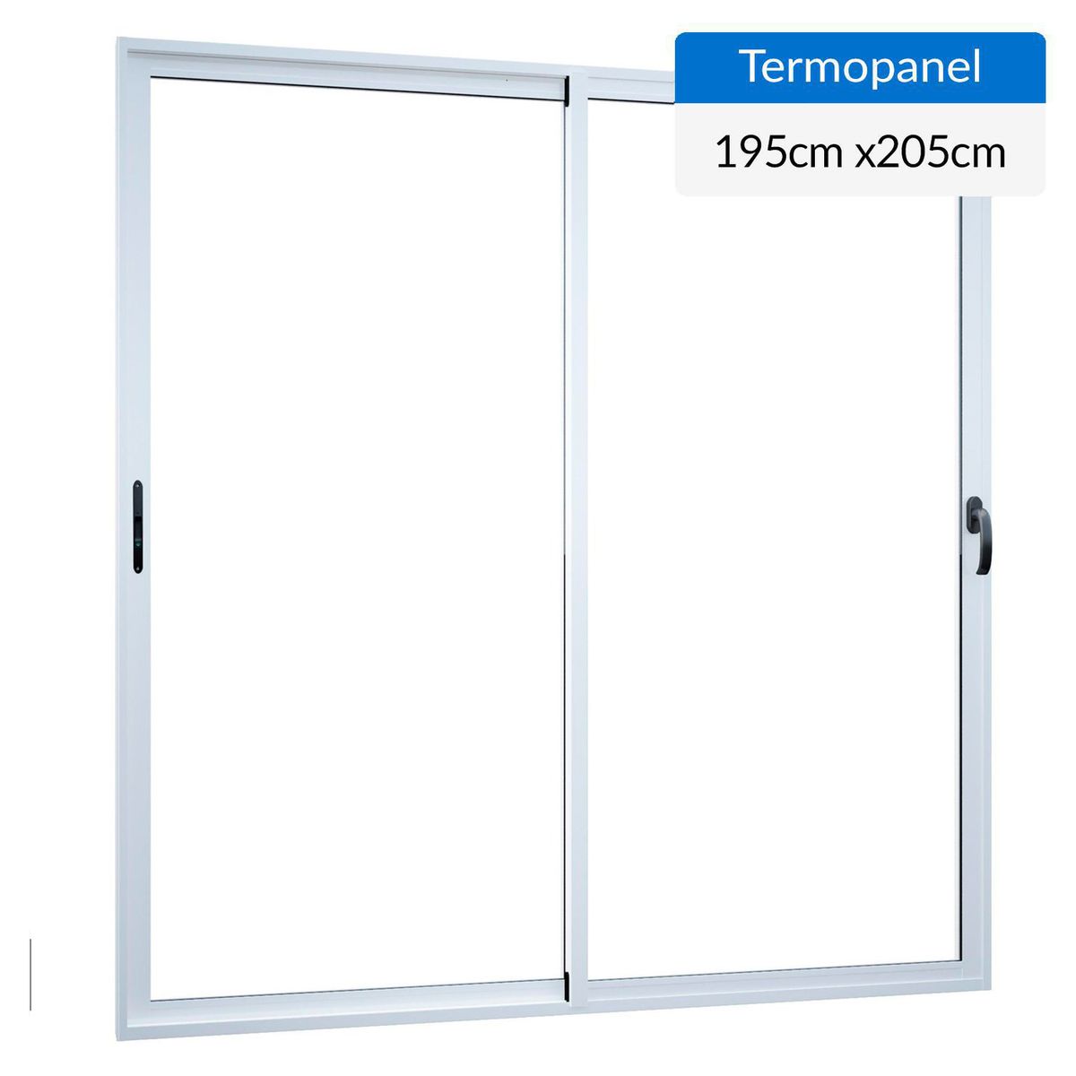 WINTEC - Ventana termopanel aluminio 195x205 cm blanco corredera