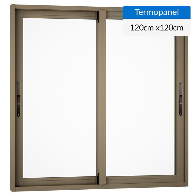 WINTEC - Ventana termopanel aluminio 120x120 cm titanio corredera