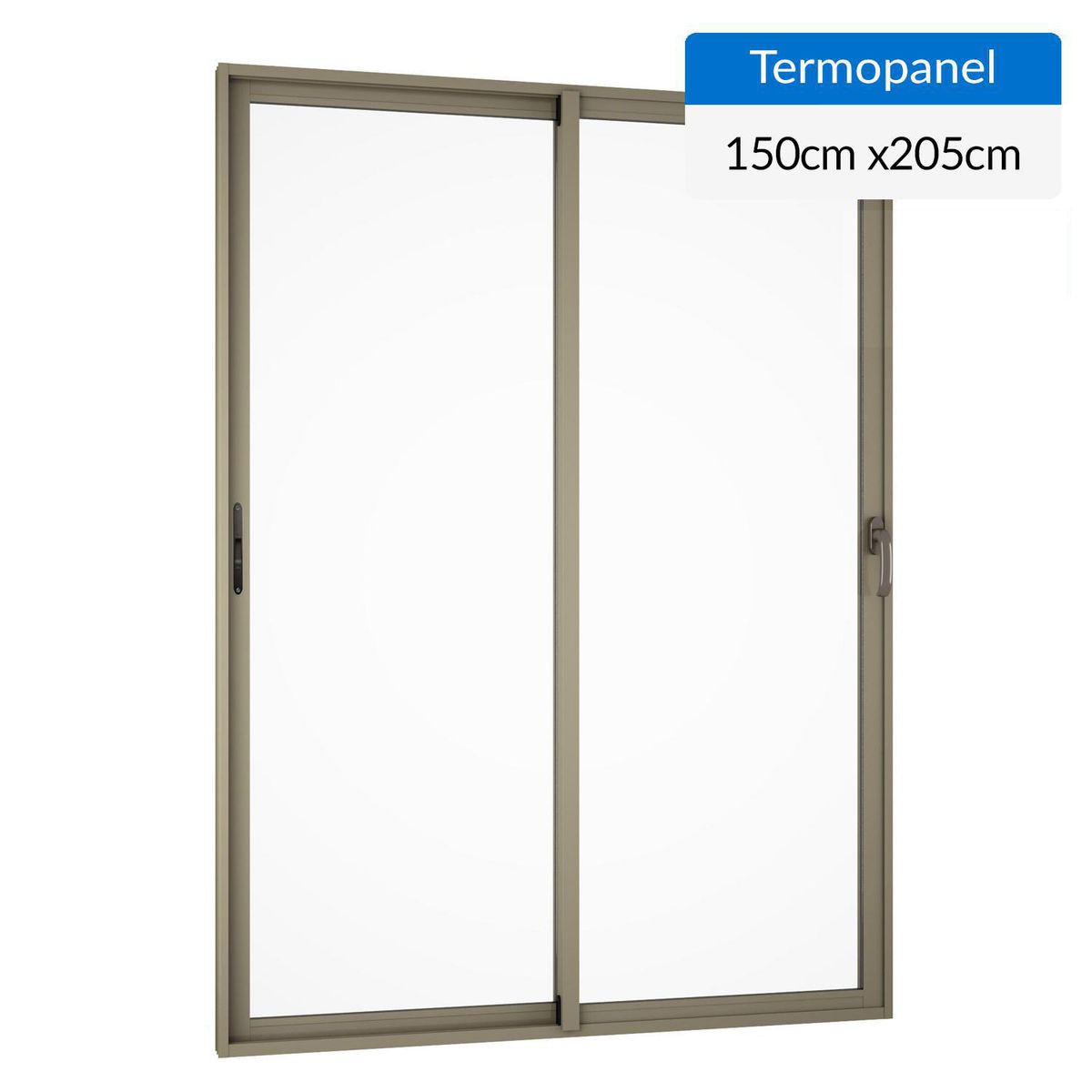 WINTEC - Ventanal termopanel aluminio 150x205 cm titanio corredera