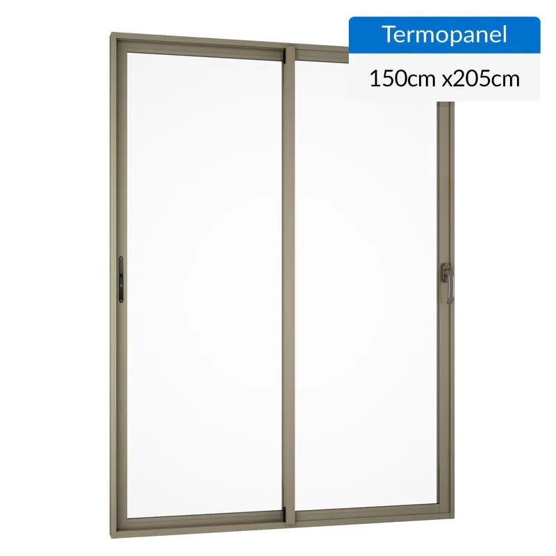 WINTEC - Ventanal termopanel aluminio 150x205 cm titanio corredera
