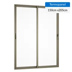 WINTEC - Ventanal termopanel aluminio 150x205 cm titanio corredera