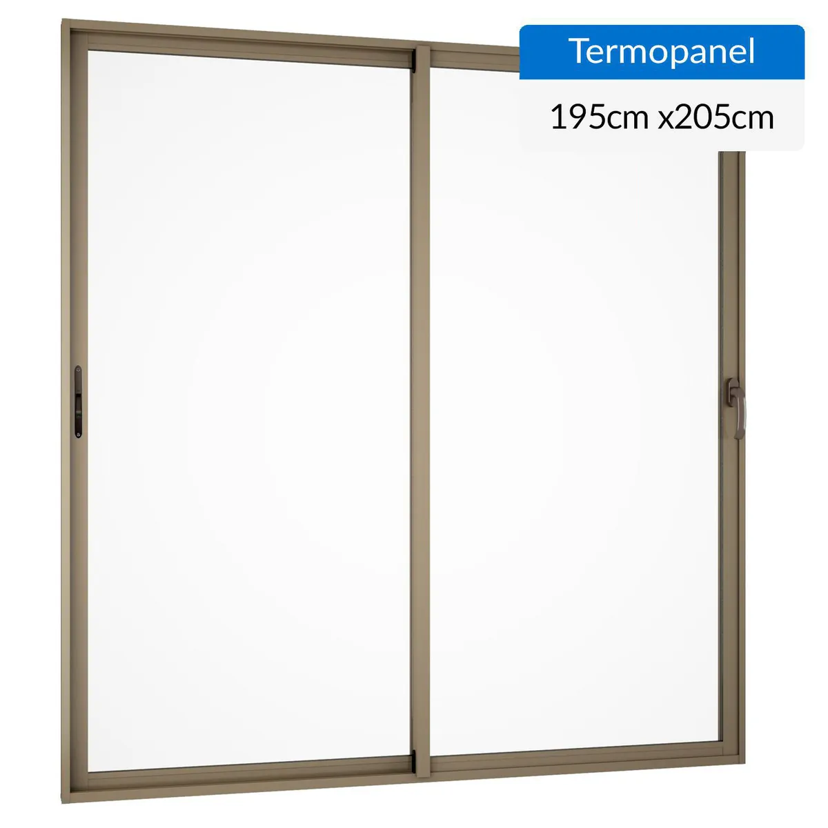 WINTEC - Ventana termopanel aluminio 195x205 cm titanio corredera