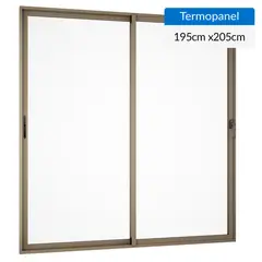 WINTEC - Ventana termopanel aluminio 195x205 cm titanio corredera
