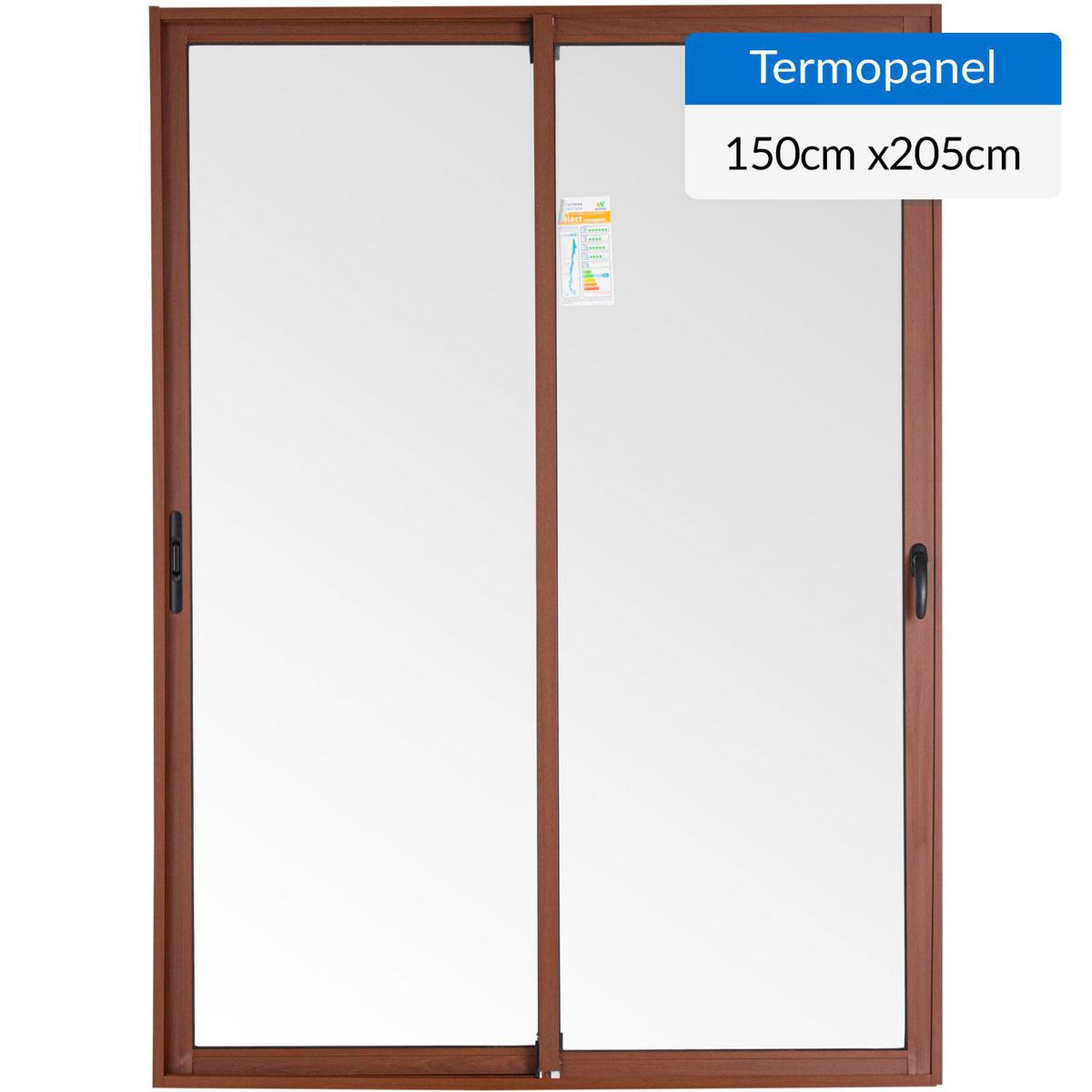WINTEC - Ventanal termopanel aluminio 150x205 cm madera corredera