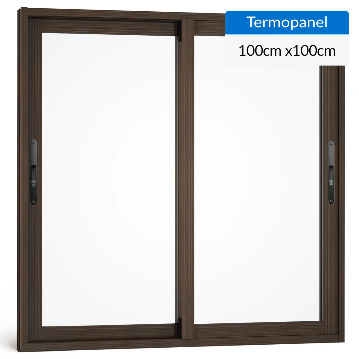 WINTEC - Ventana termopanel aluminio 100x100 cm madera corredera