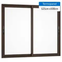 WINTEC - Ventana termopanel aluminio 121x100 cm madera corredera