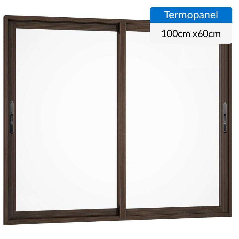WINTEC - Ventana termopanel aluminio 100x60 cm madera corredera