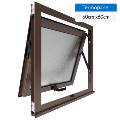 Ventana termopanel aluminio 60x60 cm madera proyectante