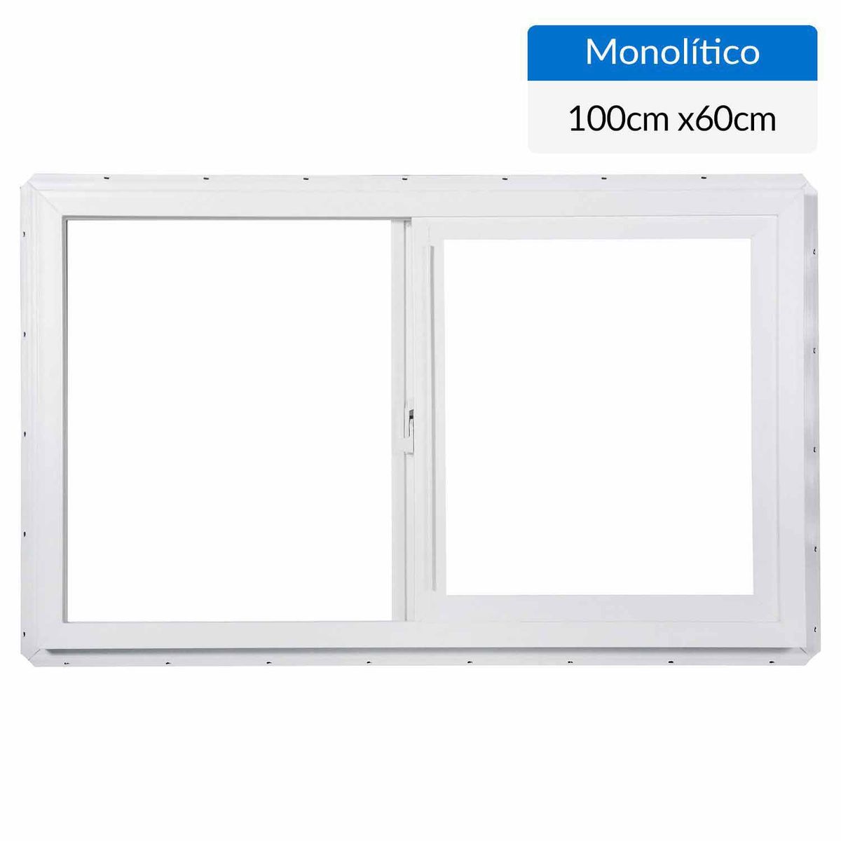 WINTEC - Ventana PVC 100x60 cm monolítico blanco corredera