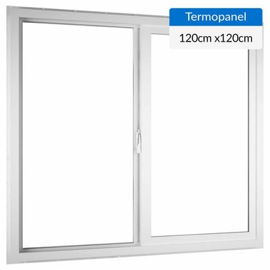 Ventana termopanel PVC 120x120 cm blanco corredera