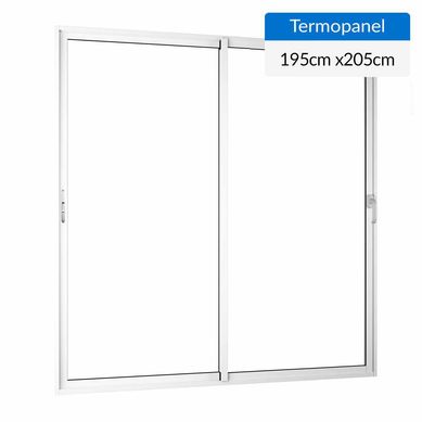 Ventana termopanel PVC 195x205 cm blanco corredera