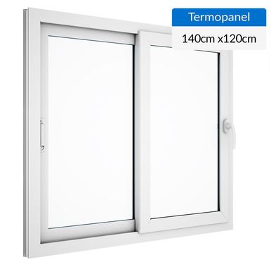 Ventana termopanel PVC 140x120 cm blanco corredera