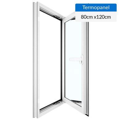 Ventana termopanel PVC 80x120 cm blanco corredera