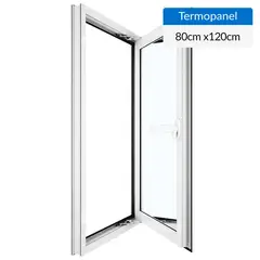 WINTEC - Ventana termopanel PVC 80x120 cm blanco corredera