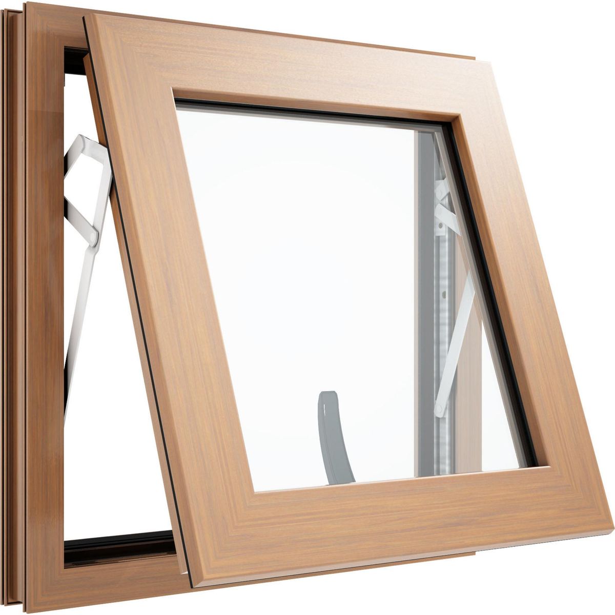 WINTEC - Ventana termopanel PVC 60x60 cm roble proyectante