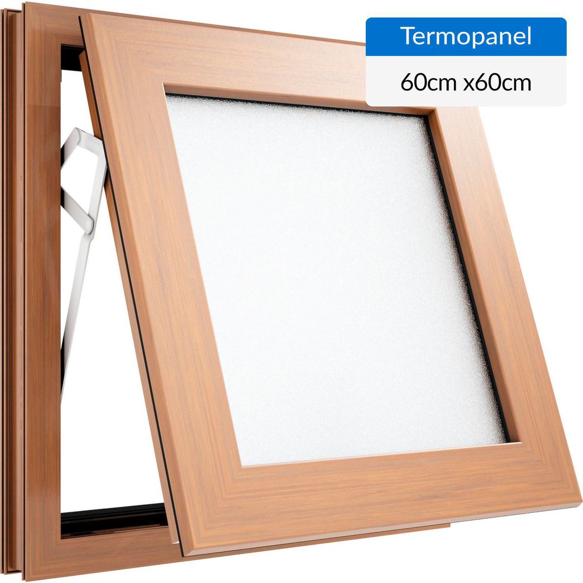 WINTEC - Ventana termopanel PVC 60x60 cm roble proyectante