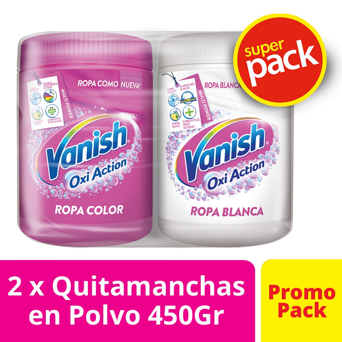 VANISH - Pack 2 Vanish Blanco Rosa Polvo 450
