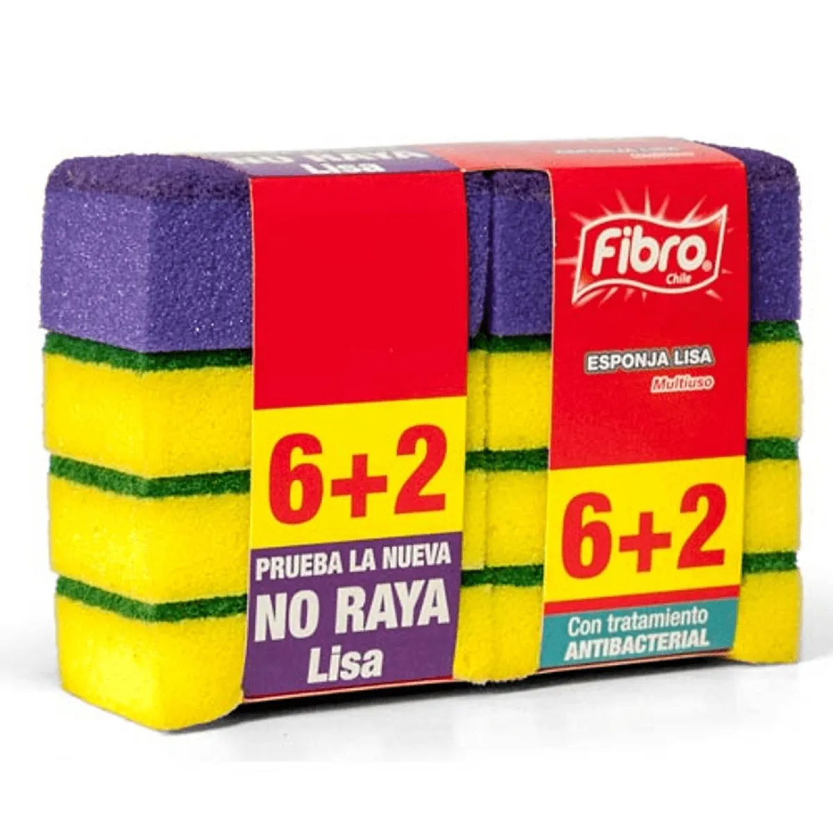 FIBRO CHILE - Set de esponjas multiuso 8 unidades